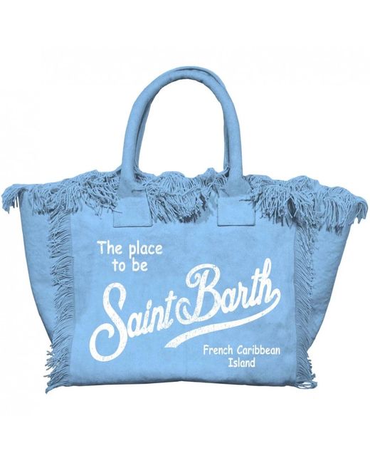 Mc2 Saint Barth Blue Canvas mini vanity tasche