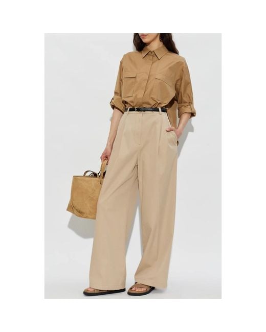 Wide Trousers A.P.C. de color Natural
