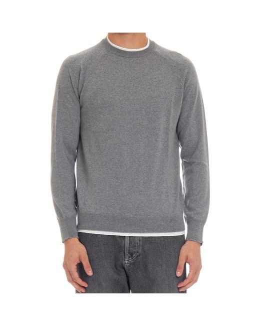 Eleventy Gray Round-Neck Knitwear for men