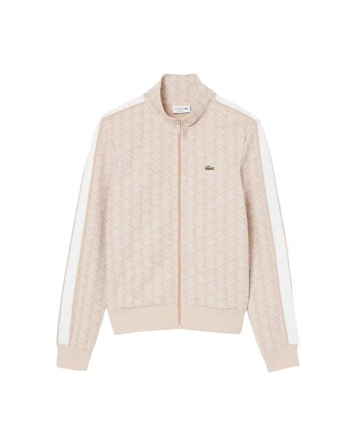 Lacoste Paris Jacquard Training Jacket in het Natural voor heren