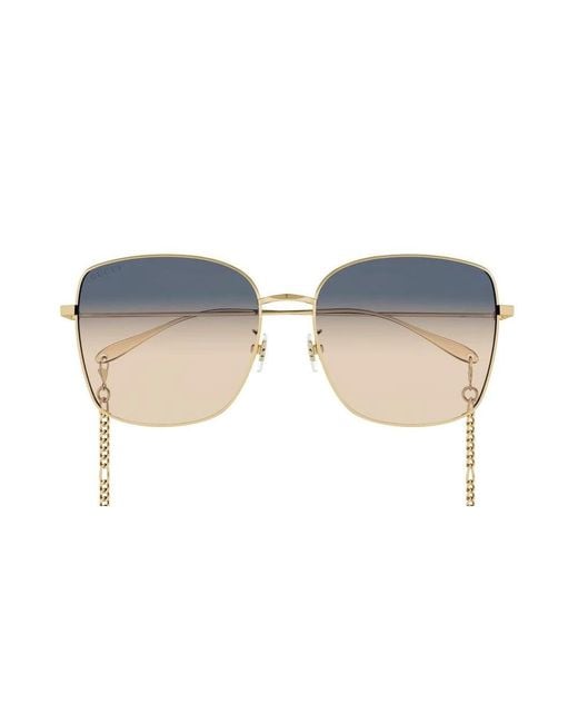 Gucci Yellow Gold/grey silver shaded sunglasses