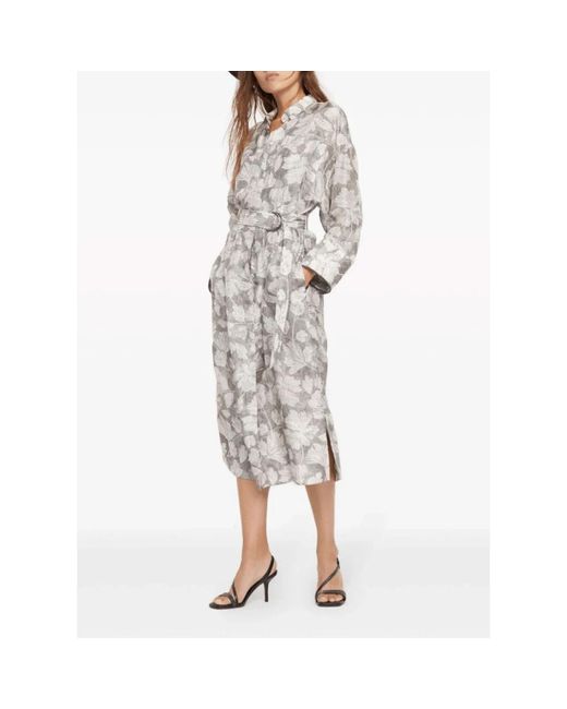 Brunello Cucinelli Gray Shirt Dresses