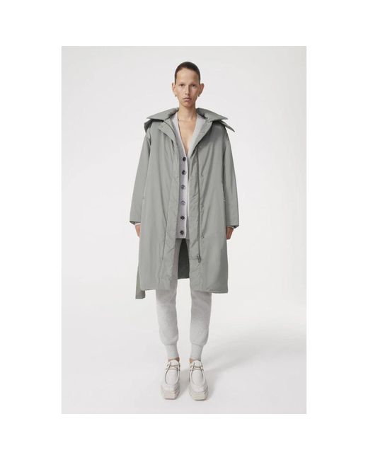 Rodebjer Jassen ,Groen ,Polyester Lichtgrijze Polyester Hoodie Jas in het Gray