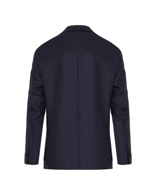Corneliani Wol Kasjmier Jas 2 Knopen Zakken in het Blue voor heren