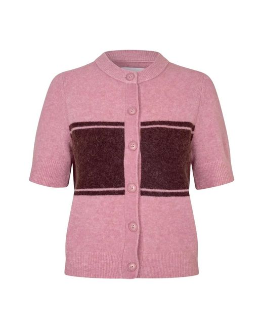 Samsøe & Samsøe Truien & Vesten ,Roze ,Wol Sanoura Cardigan in het Pink