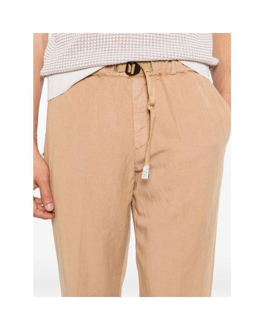 White Sand Natural Slim-Fit Trousers for men