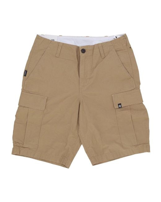 Element Korte Broeken ,Katoen Ripstop Cargo Shorts in het Natural voor heren
