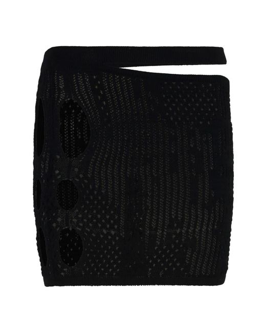 Roberta Einer Black Cut-Out Strick-Minirock