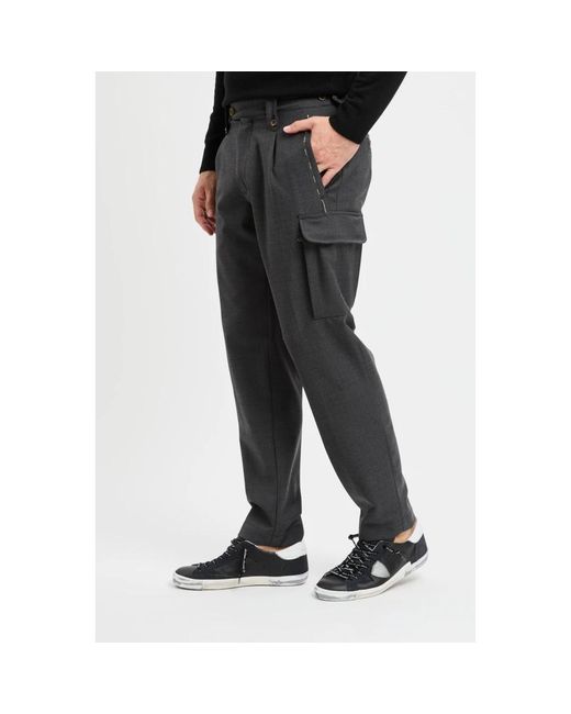 Myths Gray Straight Trousers for men