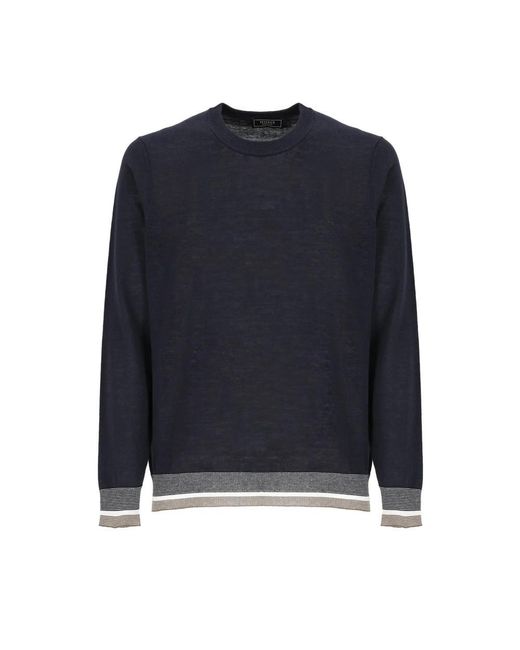 Peserico Blue Round-Neck Knitwear for men