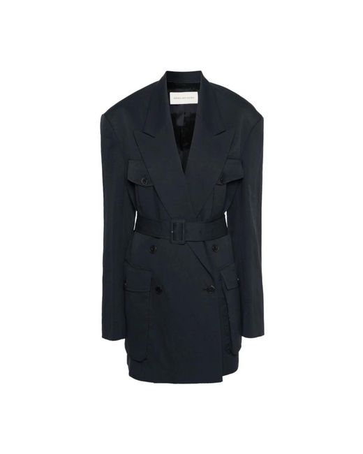 Dries Van Noten Blue Belted Coats