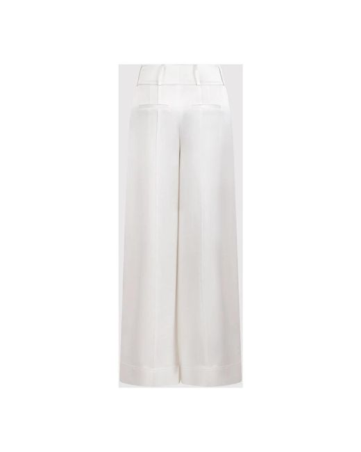 Alice + Olivia White Wide Trousers