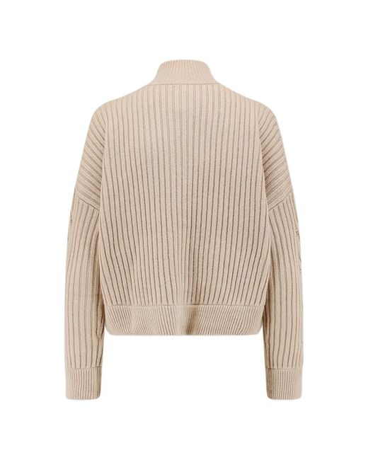 Max Mara Wol Kasjmier Vest Kabel Detail in het Natural