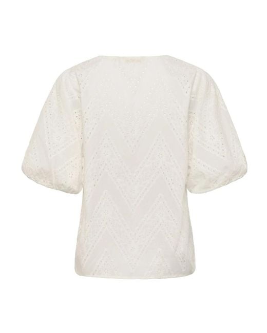 Blouses Cream de color White