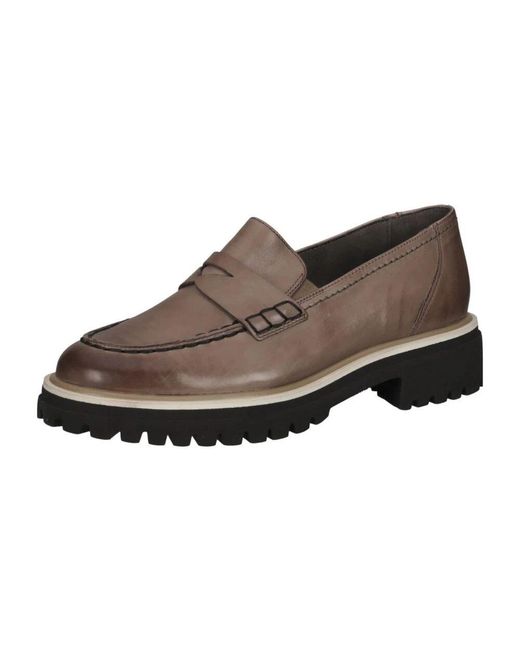 Paul Green Brown Slipper &Amp; Mokassin, Glattleder