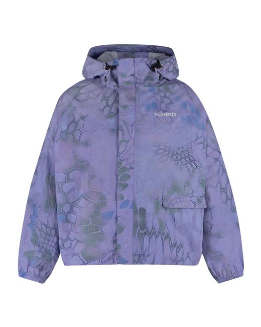 flâneur Jassen ,Veelkleurig ,Nylon Schildpad Nylon Jas Blauw Paars in het Blue voor heren