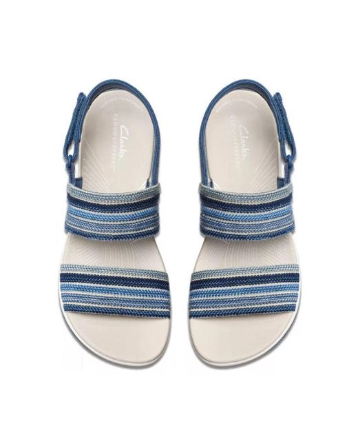 Clarks Blue Blaue flache sandalen für frauen