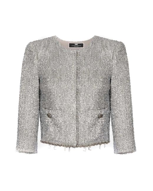 Jackets > tweed jackets Elisabetta Franchi en coloris Gray