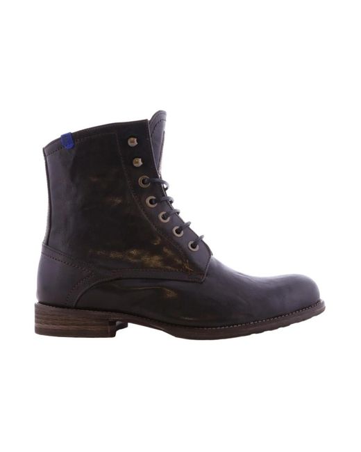 van Bommel Black Lace-Up Boots for men