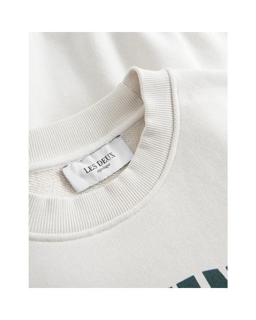 Les Deux Klassischer college lettering sweatshirt in White für Herren