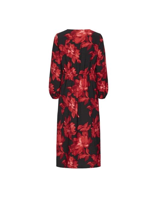 Ichi Red Midi Dresses