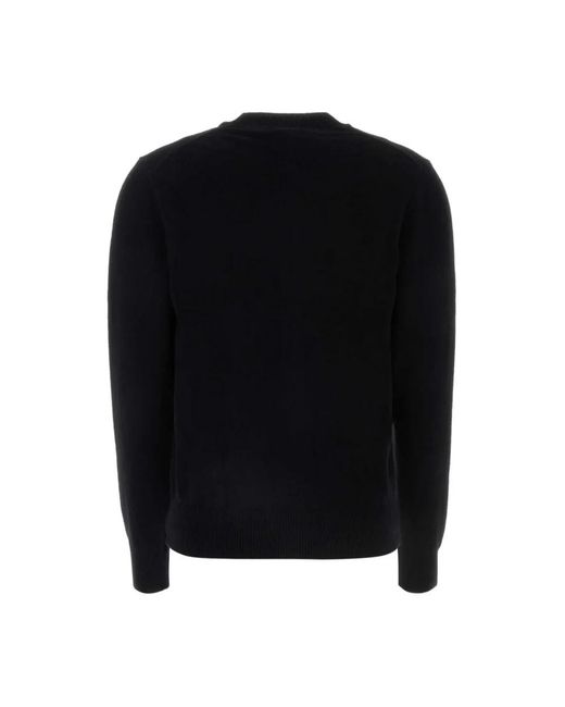 COMME DES GARÇONS PLAY Truien & Vesten ,Zwart ,Wol Ronde Hals Cardigan Rood Embleem in het Black