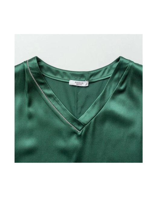 Peserico Green Sleeveless Tops