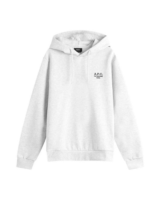 A.P.C. Hoodies & Sweatvesten ,Grijs ,Katoen Standard Rue Madame Hoodie in het White voor heren