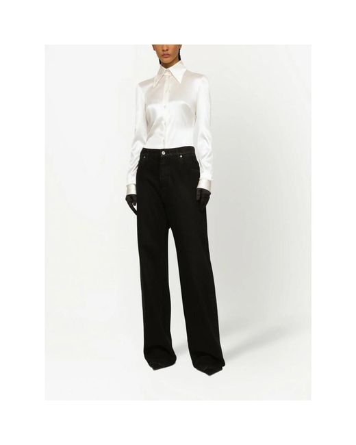 Dolce & Gabbana Black Wide Trousers