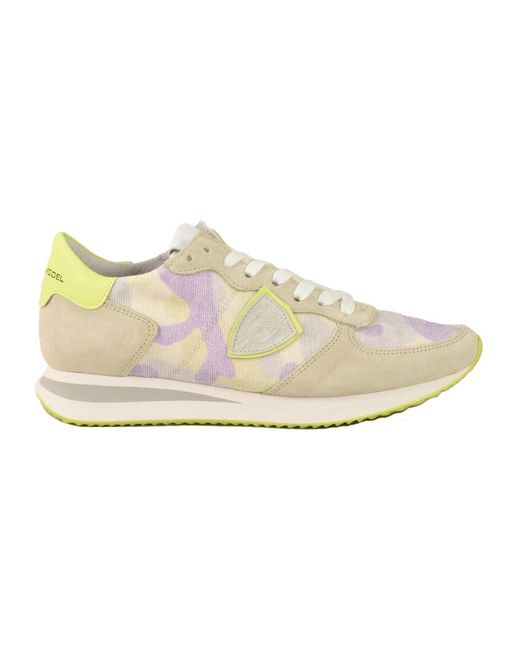 Philippe Model White Leder-sneaker mit gummisohle