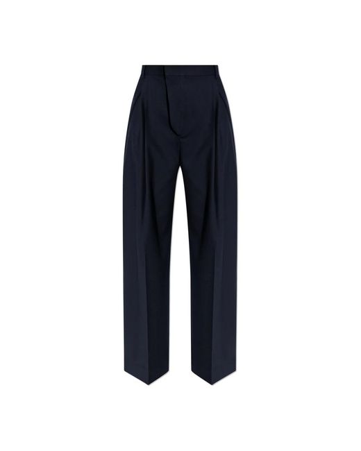 Victoria Beckham Blue Straight Trousers