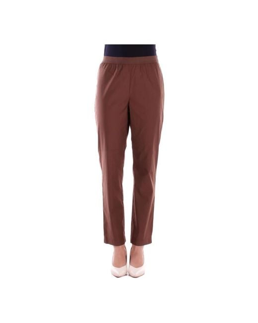 Alpha Studio Red Straight Trousers