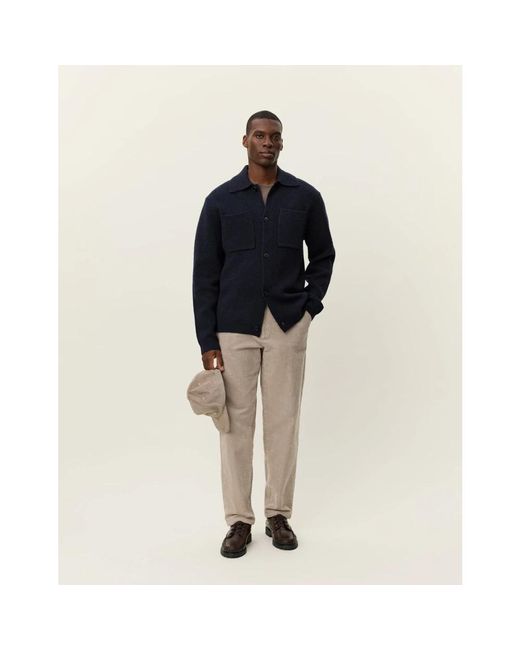 Les Deux Fischer Milano Knit Overshirt in Blue für Herren