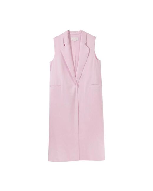 Genny Jassen ,Roze ,Satijn Roze Satijnen Lang Vest in het Pink