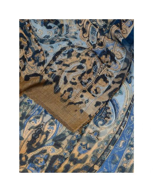 Etro Blue Winter Scarves for men