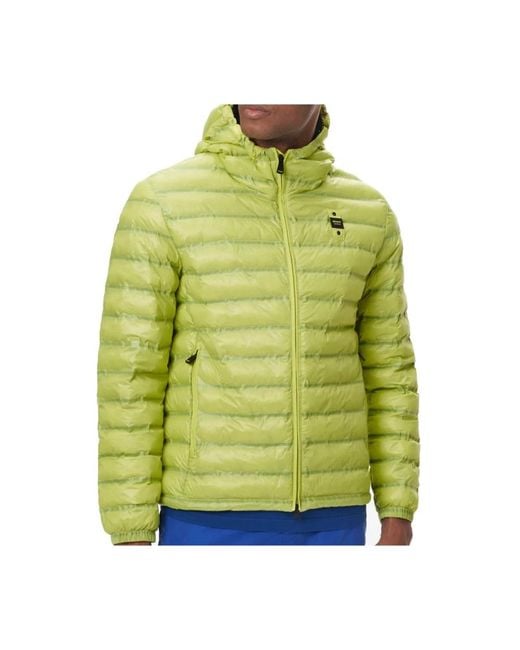 Blauer Jassen ,Groen ,Leer Hooded Puffer Jacket in het Green voor heren