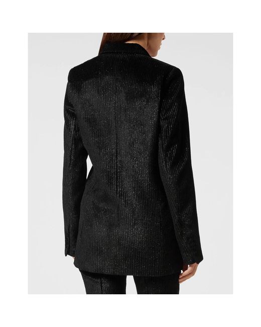 Philipp Plein Jassen ,Zwart ,Katoen Velvet Blazer in het Black