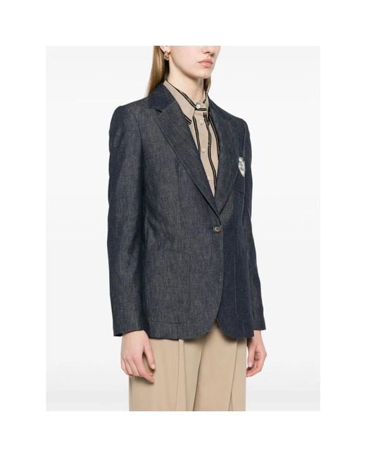 Brunello Cucinelli Denim Blazer Voor Stijlvolle Outfits in het Blue