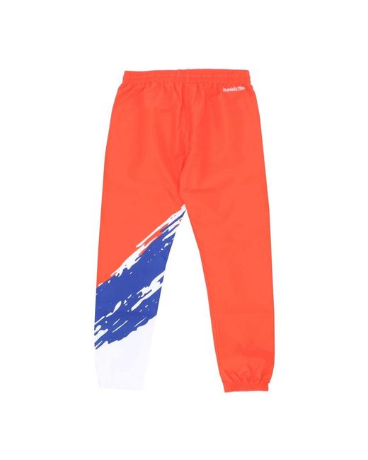 Mitchell & Ness Broeken ,Veelkleurig ,Polyester Nba Paintbrush Warm Up Broek in het Red voor heren