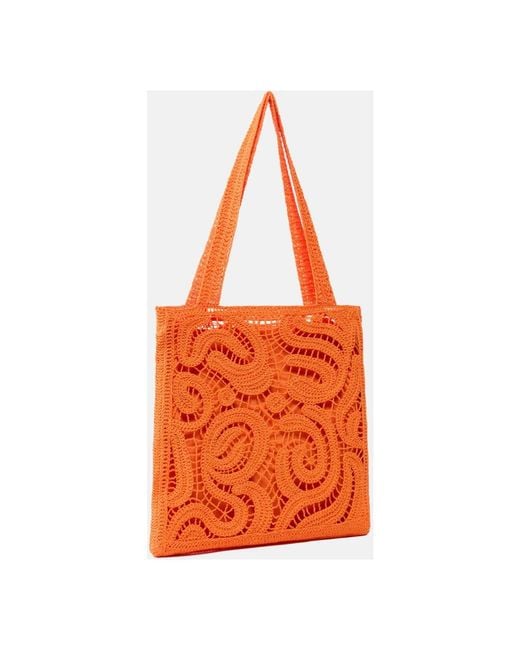 Pinko Orange Tote Bags