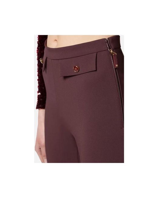 Elisabetta Franchi Purple Cropped Trousers