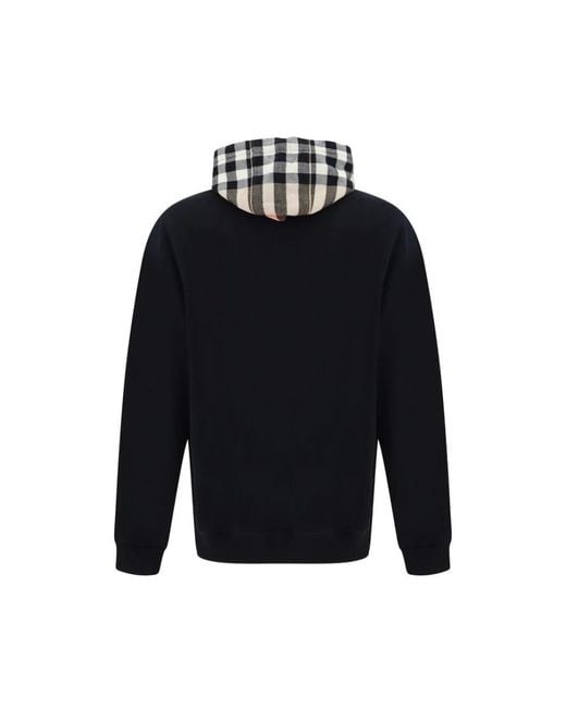 Burberry Hoodies & Sweatvesten ,Zwart ,Katoen Samuel Hoodie Met Archivio Check Patroon in het Blue voor heren