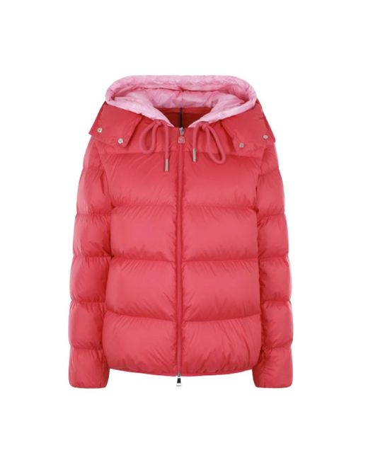 Abrigos fucsia con capucha y mangas removibles Moncler de color Red