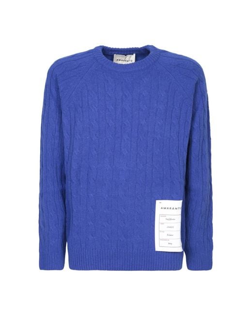 Round-Neck Knitwear di Amaranto in Blue da Uomo