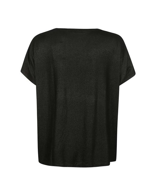 Majestic Filatures Black Kurzarm rundhals t-shirt