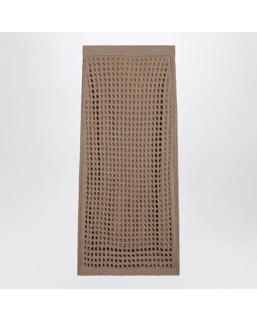 Max Mara Geode Knit Midi Rok in het Brown