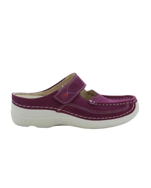 Pantofole roll viola di Wolky in Purple