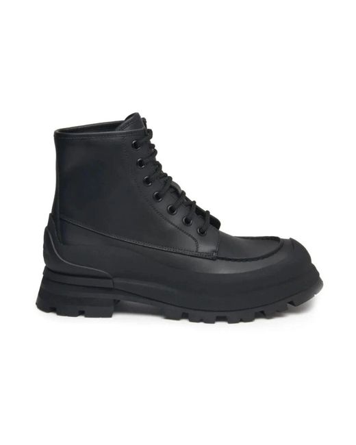 Alexander McQueen Black Lace-Up Boots for men