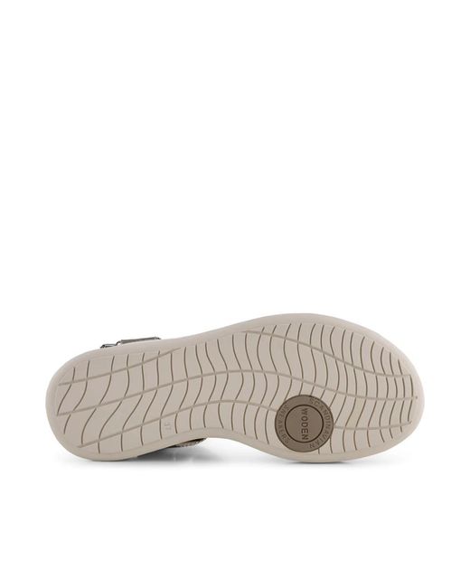Woden Metallic Elegante komfort-sandale mit fischleder-details