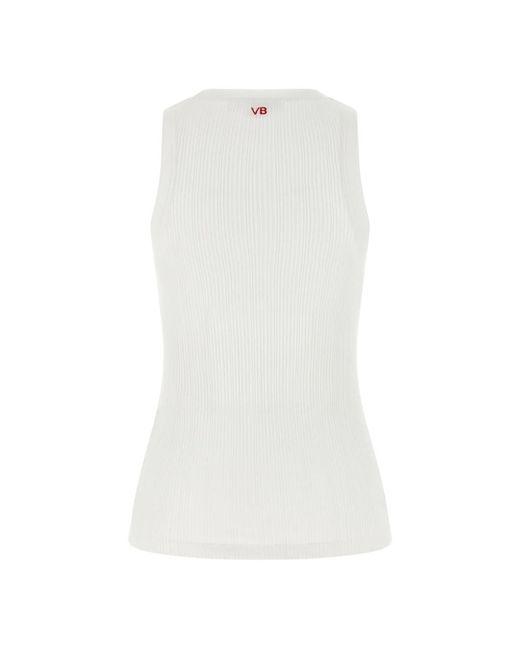 Victoria Beckham White Sleeveless Tops